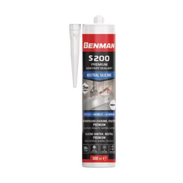 73179 Benman Sealant Sanitary Neutral Silicone Premium S200 Transparent 300Ml