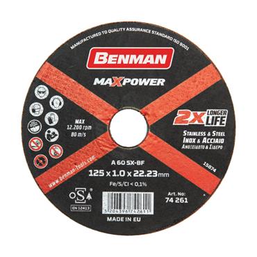 74260 Benman Cutting Disc, For Inox, Maxpower 115 X 1.0 mm
