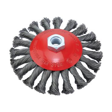 74315 Benman Tapered Brushes, Tempered Steel Wire, Knotted 0.5 mm, M14*2.82, 100