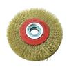 74326 Benman Single Brush, Brass Coated Steel Wire, 0.3 mm, Crimped Coarse Wire With Whole, 125 mm