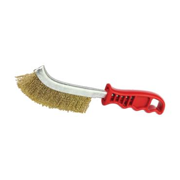 74359 Benman Hand Brush Brass Coated Steel Wire, Crimped Coarse 0.3 mm Wire, Plastic Handle