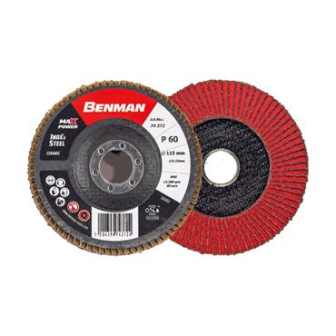 74371 Benman Abrasive Flap Disc, MaxPower, Depressed 115 X 40