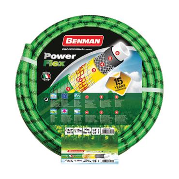 77170 Benman Garden Hose Powerflex 1/2"X 15 M (Green)