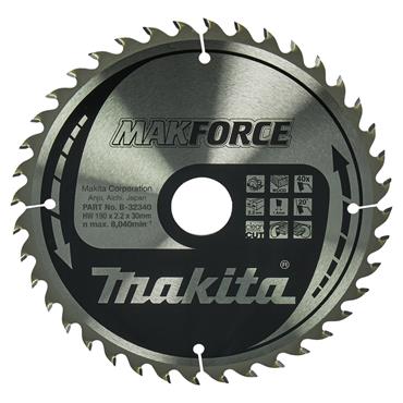 B-32340 Makita MakFoRCe TCT Saw Blade For Portable Saw CSM19040G 190mm x 30mm 40T