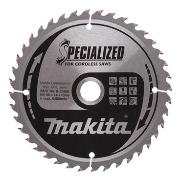 B-32960 Makita Specialised Cordless Saws TCT Saw Blade BBS16540E 165mm x 20mm 40T