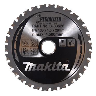 B-33526 Makita TCT BLADE MCCS13630E TCT, 136x20mm, 30T