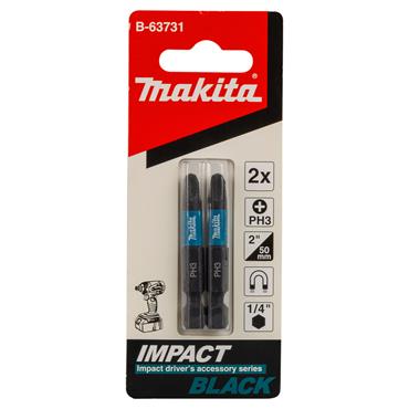 B-63731 Makita Impact Black Torsion Bit PH3 1/4 Hex Shank 50 mm 2 pcs