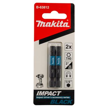 B-63812 Makita Impact Black Torsion Bit T40 1/4 Hex Shank 50 mm 2 pcs