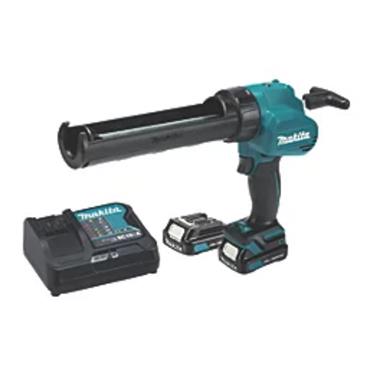 CG100DWAEA Makita Caulking gun with 2x 2.0Ah batts and Standard charger and 300ml holder
