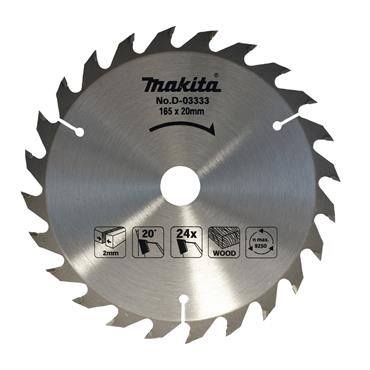 D-03333 Makita TCT Standard Blade for Portable Saw 165mm x 20mm 24T