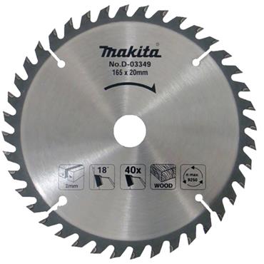 D-03349 Makita TCT Standard Blade for Portable Saw 165mm x 20mm 40T