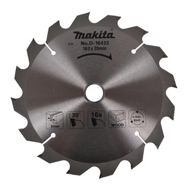 D-16433 Makita TCT Standard Blade for Portable Saw 160mm x 20mm 16T