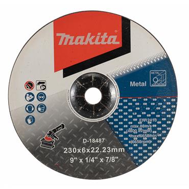 D-18487 Makita Grinding Disc For Metal 230mm x 6mm x 22.23mm A24R-BF 1 pcs