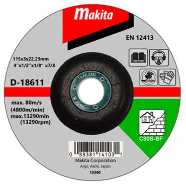 D-18611 Makita  Cut Off Wheels for Stone 115mm x 3mm x 22.2
