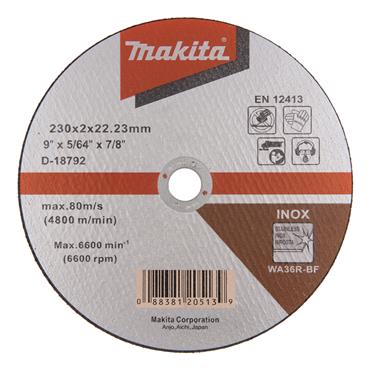 D-18792 Makita Thin Slitting Disc for Stainless Steel 230mm x 1..2mm x 22.23mm A60T 1 pcs