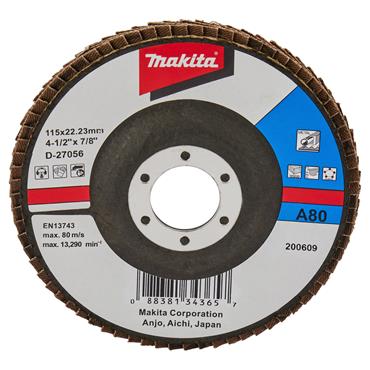 D-27056 Makita ALUMINIUM xide Flap Disc 115mm A80 Bevel 1 pcs
