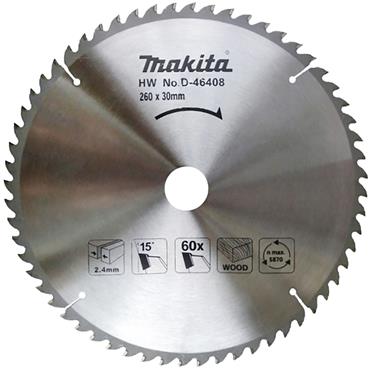D-46408 Makita TCT Standard Blade for Stationary Saw 260mm x 30mm 100T