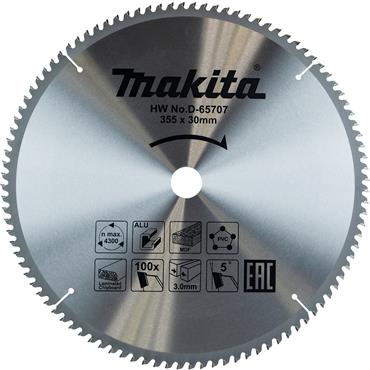 D-65707 Makita TCT Multi Purpose Saw Blade 355mm x 30mm 100T