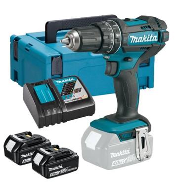 DHP482RTJ Makita 18V LXT Combi Drill 62nm (x2 5AH Batteries Charger+ case)
