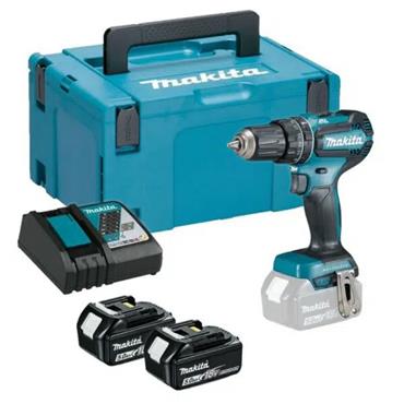 DHP485RTJ Makita Brushless Combi Drill 50Nm with 2x 5.0Ah batts and DC18RC charger in a Makpac case