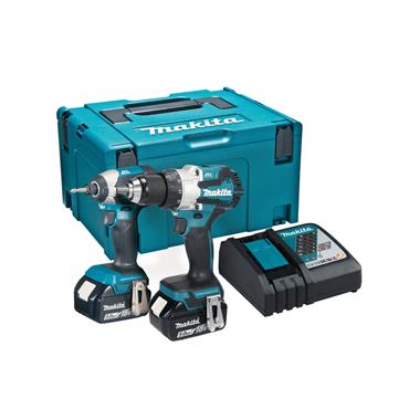 DLX2507TJ MAKITA 18V BRUSHLESS COMBI KIT (DHP481,DTD153,2x5.0ah,Charger,Case)
