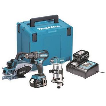 DLX3116TJ Makita 18V LXT 3PCS COMBO KIT with 2 x 5.0Ah and DC18RC Charger in Makpac Case