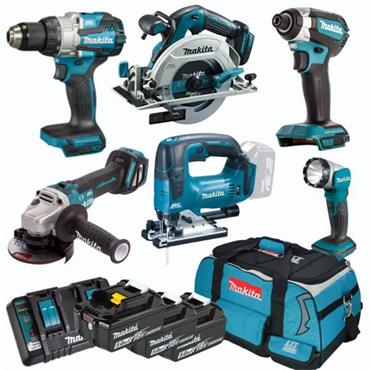 DLX6130TX1 Makita 18v 6pc Brushless kit