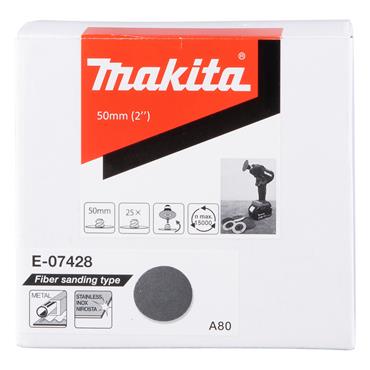 E-07428 Makita FIBRE SANDING DISC 50MM A80G PACK OF 25