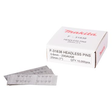 F-31838 Makita Headless Pin Nails DPT350/DPT353 23G Guage 0.6mm x P25 mm 10000 pcs