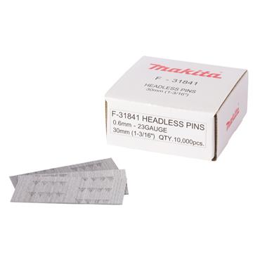 F-31841 Makita Headless Pin Nails DPT350/DPT353 23G Guage 0.6mm x P30 mm 10000 pcs