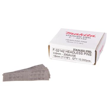 F-32142 Makita Stainless Steel Headless Pins 23G Guage 0.6mm x P18S mm 10000 pcs