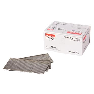 F-33964 Makita 16 Guage Nails 1 mm x38 mm Smooth Shank 2000 pcs