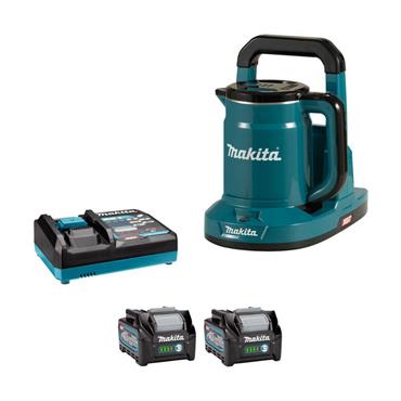KT001GD201 Makita 40V MAX XGT CORDLESS KETTLE WITH 2X 2.5AH BATTERY AND DC40RA CHARGER