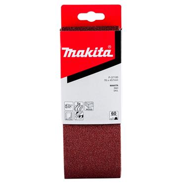 P-37100 Makita Abrasive Belt 76mm x 457mm 9911 Model 60G 5 Pack