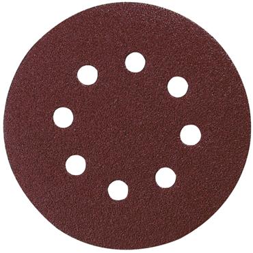 P-43533 Makita Velcro Red Abrasive Disc 125mm Punched 40G 10 Pack