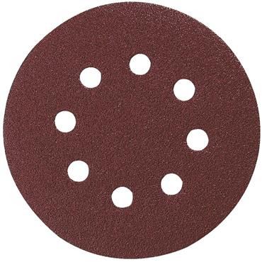 P-43599 Makita Velcro Red Abrasive Disc 125mm Punched 240G 10 Pack