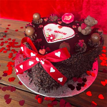 Chocolate & Raspberry Heart Cake