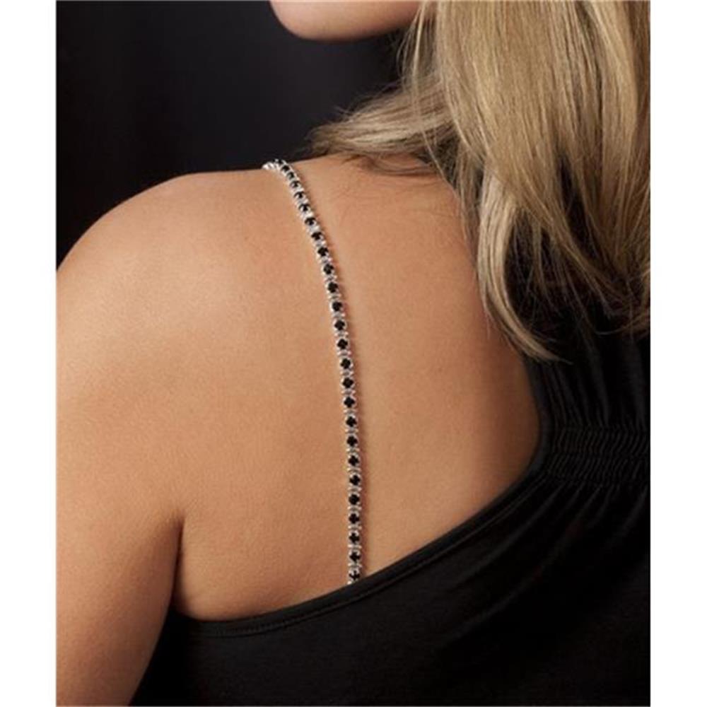 Strappys bra straps, Black Crystal Bra Straps in Silver, Bra Straps