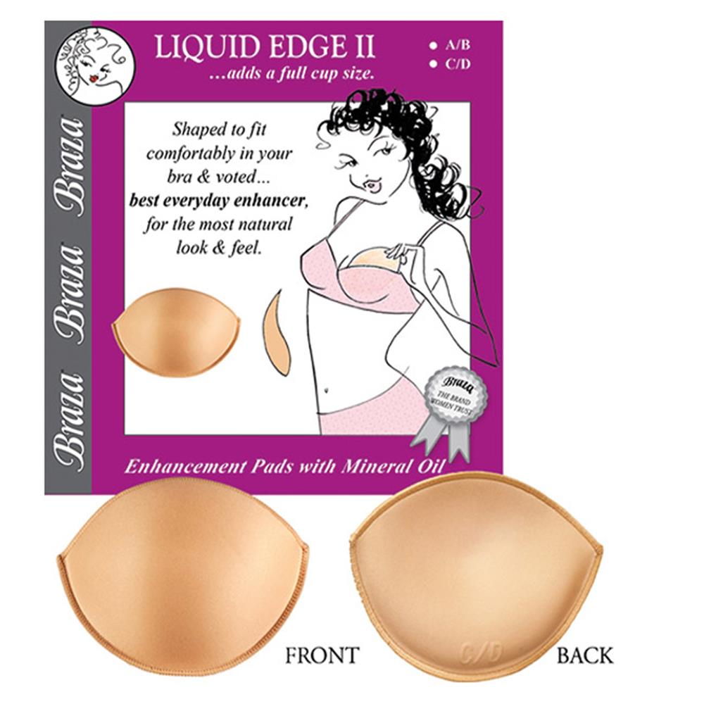 Braza Liquid Edge mineral oil filled bra pad inserts are shaped to fit