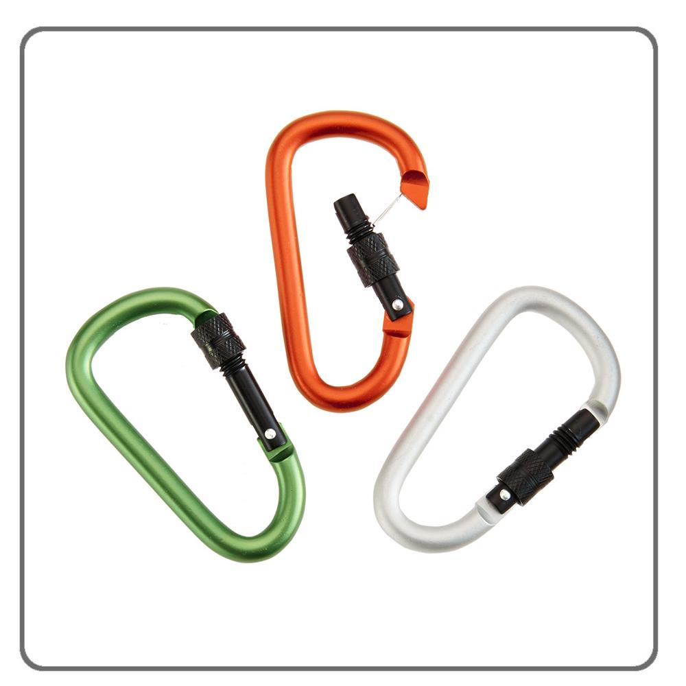 Smooth Trip Aluminum Locking Carabiner Set 3 pack