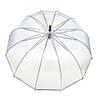 Large Deluxe Clear Umbrella with Black Trim