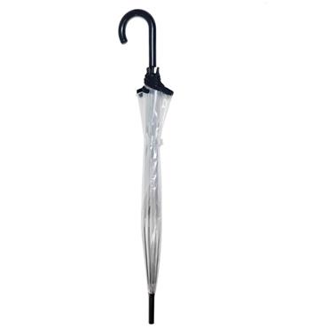 Large Deluxe Clear Umbrella with Black Trim