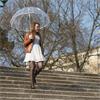 Large Deluxe Clear Umbrella With White Trim