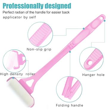 Lotion Applicator with Foldable Handle and Two Replacement Heads