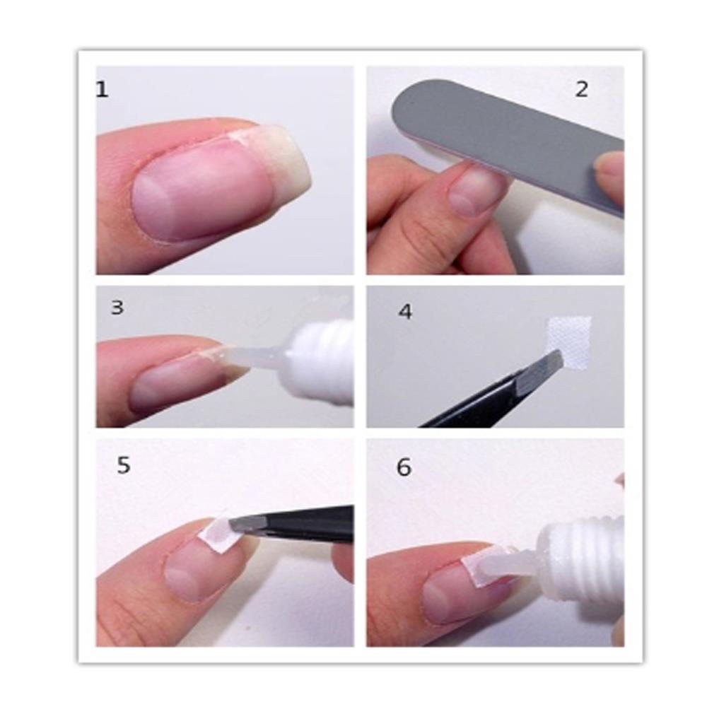 Nail Repair Fibreglass Silk Wrap How to repair a broken nail