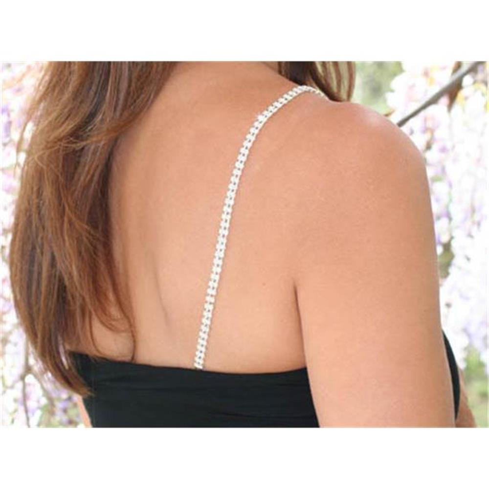 Strappys Bra Straps, Silver Rhinestone Bra Straps in Silver, Bra Straps