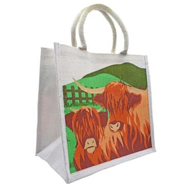 Nature's Craft Eco-Friendly Jute Bag - Highland Cattle