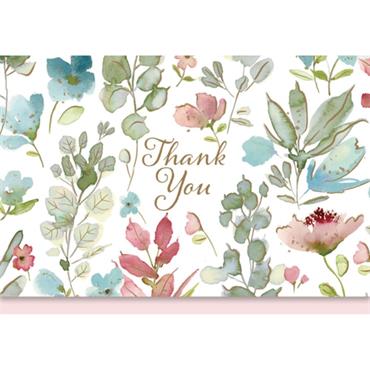 Peter Pauper Press Floral Watercolor Thank You Notes