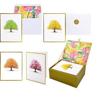 Peter Pauper Press Watercolor Trees Premium Note Cards