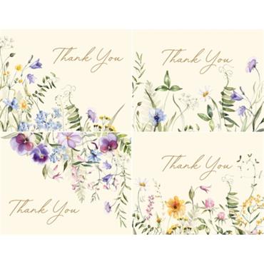 Peter Pauper Press Wildflowers Premium Thank You Note Cards